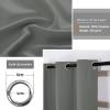 MENGH Blackout Curtain Panel, Light-Blocking and Noise-Reducing, Soft, Yellow-Gray, 175 x 140 cm (H x W) view 3