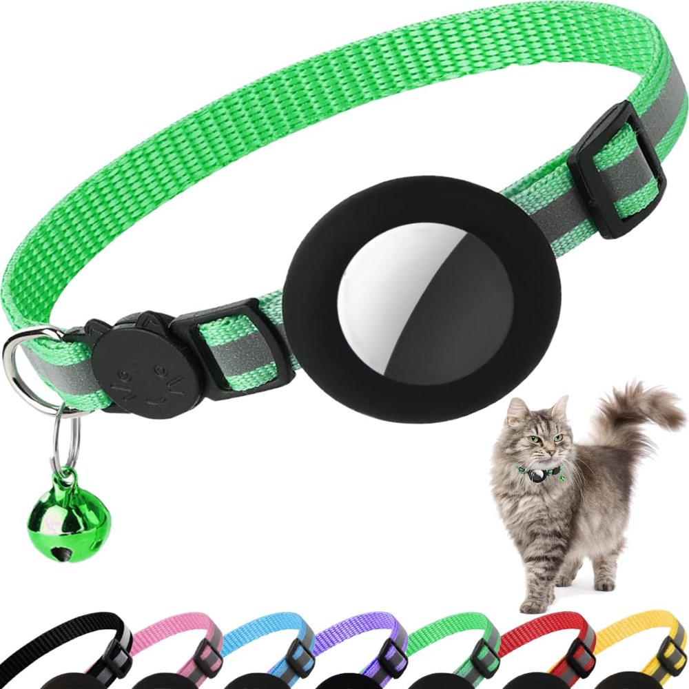 Reflective Cat Collar with AirTag Holder