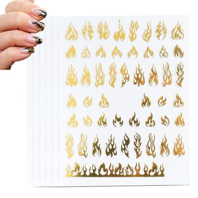 6 Sheets 3D Flame Nail Art Stickers