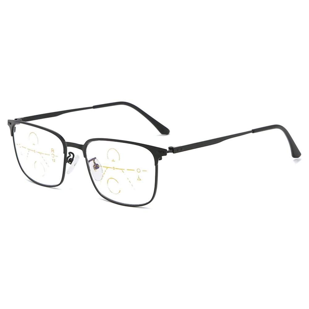 BEZAX Dual-Purpose Distance and Near Reading Glasses, Progressive Multifocal Lenses, Black, +3.00