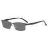 BEZAX Men's Photochromic Reading Glasses, Metal/TR Half-Frame, Gun Color +3.00 view 1