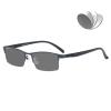 BEZAX Men's Photochromic Reading Glasses, Metal/TR Half-Frame, Gun Color +3.00 view 2