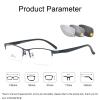 BEZAX Men's Photochromic Reading Glasses, Metal/TR Half-Frame, Gun Color +3.00 view 3