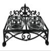 Lily Country-Style Double Pet Bowl Stand, Black, 28 cm view 2