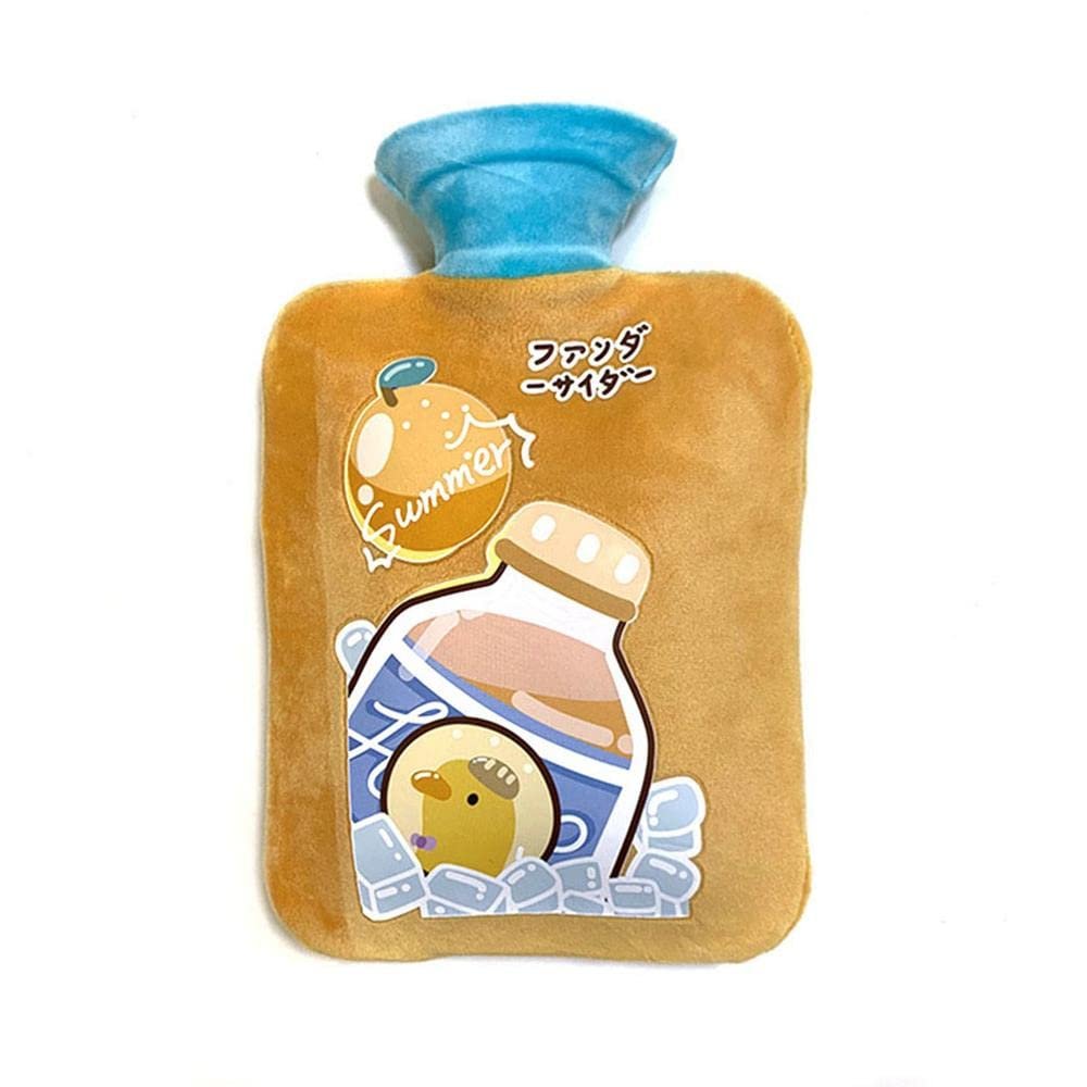 Uteruik Hot Water Bottle with Short Plush Cover, 500 mL