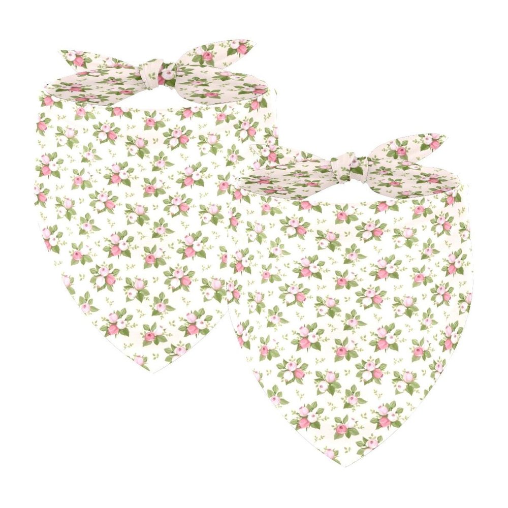 2-Piece Floral Dog Bandanas, Washable
