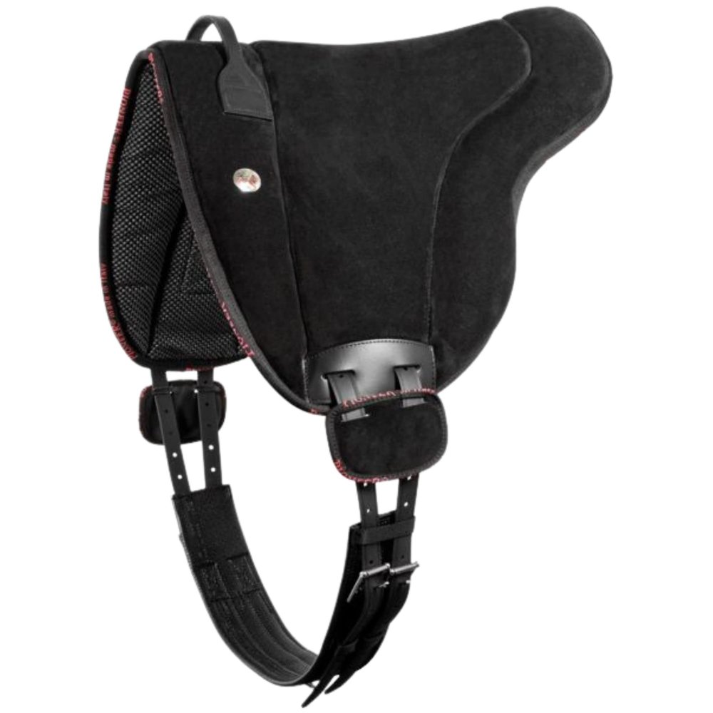 PIONEER Suede Bareback Riding Saddle for Natural Riding, Made in Italy, Cotton and Memory Foam Padding, 46 x 38 cm, with Neoprene Girth - Royal Blue