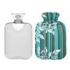 Mnsruu Hot Water Bottle with Floral Pattern, White view 1