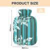 Mnsruu Hot Water Bottle with Floral Pattern, White view 2