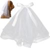 Ericetion Dog Wedding Veil Bow Headpiece view 1