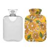 Mnsruu 2 L Hot Water Bottle with Soft Cover, Orange Bee Design view 1