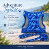 Moonpet Step-In Air Dog Harness and Leash Set, Reflective Floral Pattern, Padded Mesh Vest, Blue Camouflage, Size M view 4