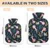 2 L Hot Water Bottle with Cover, Cute Pink Axolotl and Seaweed Design view 2