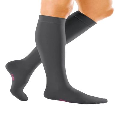 medi mediven forte Short Compression Stockings, CCL 3, Size V, Large Foot, Anthracite