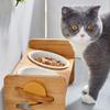 ACSUZ Elevated Angled Ceramic Cat Food and Water Bowl, Single Bowl, Size S view 2