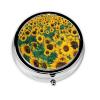 Round Sunflower Pill Box with Two Compartments view 1