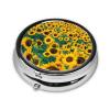Round Sunflower Pill Box with Two Compartments view 2