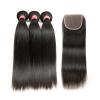 Brazilian Straight Human Hair Bundles with Closure, 3 Bundles, 8–36 in view 2