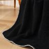 EXQULEG Soft Plush Throw Blanket, Warm Cozy Blanket for Adults and Children, Black, 130 x 160 cm view 2