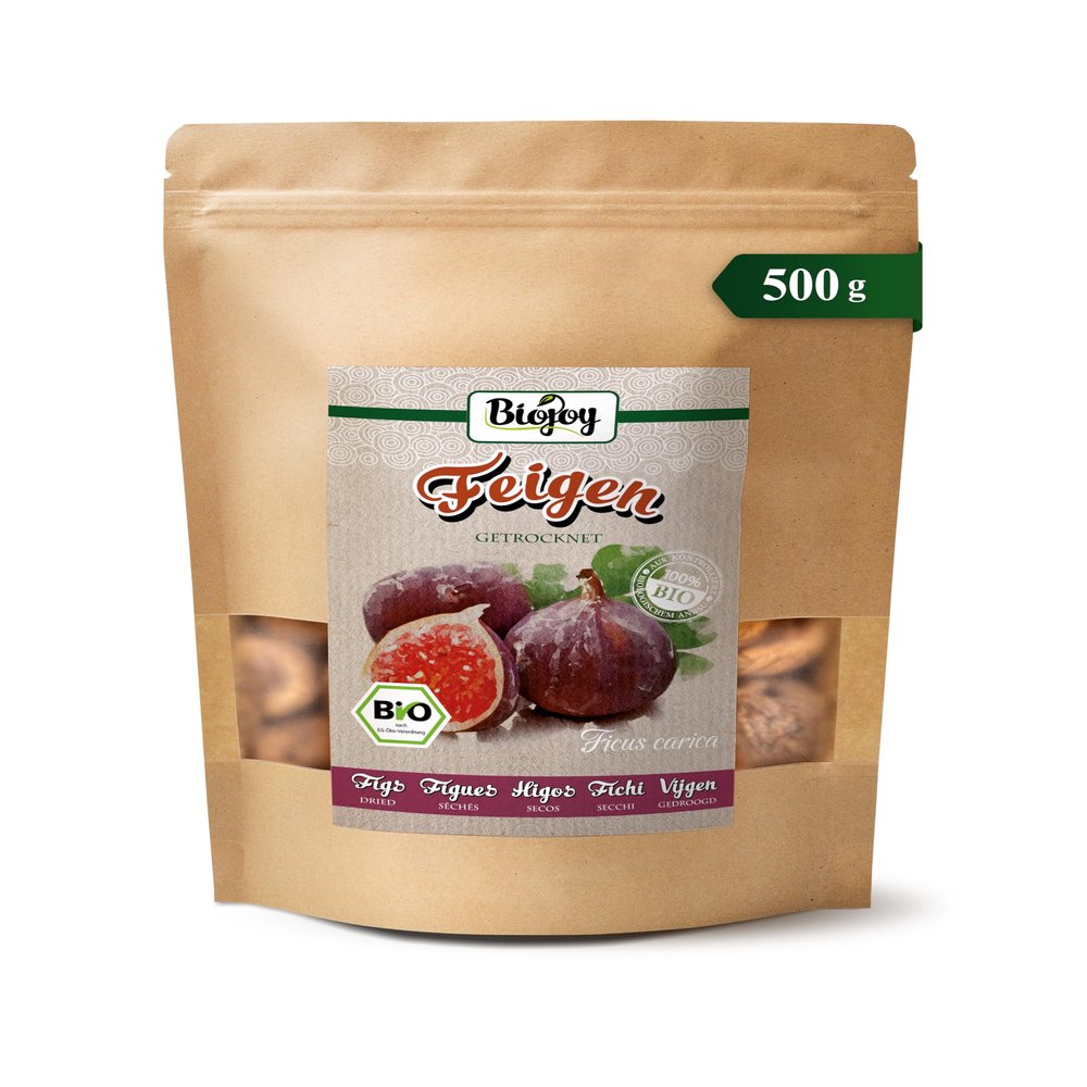 Biojoy Organic Dried Figs, Whole and Unsulfured, 500 g