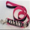 Bully French Bulldog Frenchie Dog Leash – 125 cm/16 mm, Genuine Leather, Black/Pink view 1