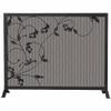 FLBT Decorative One-Piece Fireplace Screen with Flowing Leaf Design view 1