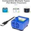Zalati Cat Water Fountain Pump, Ultra-Quiet, USB, 6 ft Cord, LED Display, Blue view 2