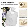 Hot Water Bottle with Soft Velvet Cover, Skull and Flower Design, 2 L view 4
