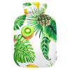 Hot Water Bottle with Soft Velvet Cover, Cactus Pattern, Fruits, Hot and Cold Compress, Body Warmer, 2 L view 1