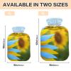 Heart-Shaped Hot Water Bottle with Soft Velvet Cover, Sunflower Blue, 2 L view 3