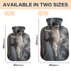 1 L Hot Water Bottle with Soft Velvet Pug Cover view 3