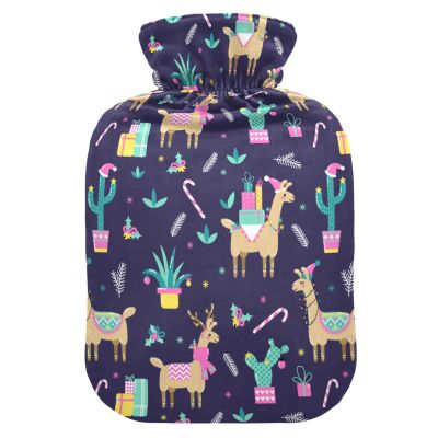 Hot Water Bottle with Soft Velvet Cover, Cute Style, 1 L