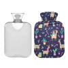 Hot Water Bottle with Soft Velvet Cover, Cute Style, 1 L view 2