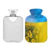 2 L Hot Water Bottle with Soft Velvet Cover, Ukraine Flag and Sunflower view 2