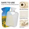 2 L Hot Water Bottle with Soft Velvet Cover, Ukraine Flag and Sunflower view 4
