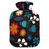 2 L Hot Water Bottle with Soft Velvet Vintage Floral Cover view 1