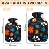 2 L Hot Water Bottle with Soft Velvet Vintage Floral Cover view 3