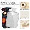 2 L Hot Water Bottle with Soft Velvet Vintage Floral Cover view 4