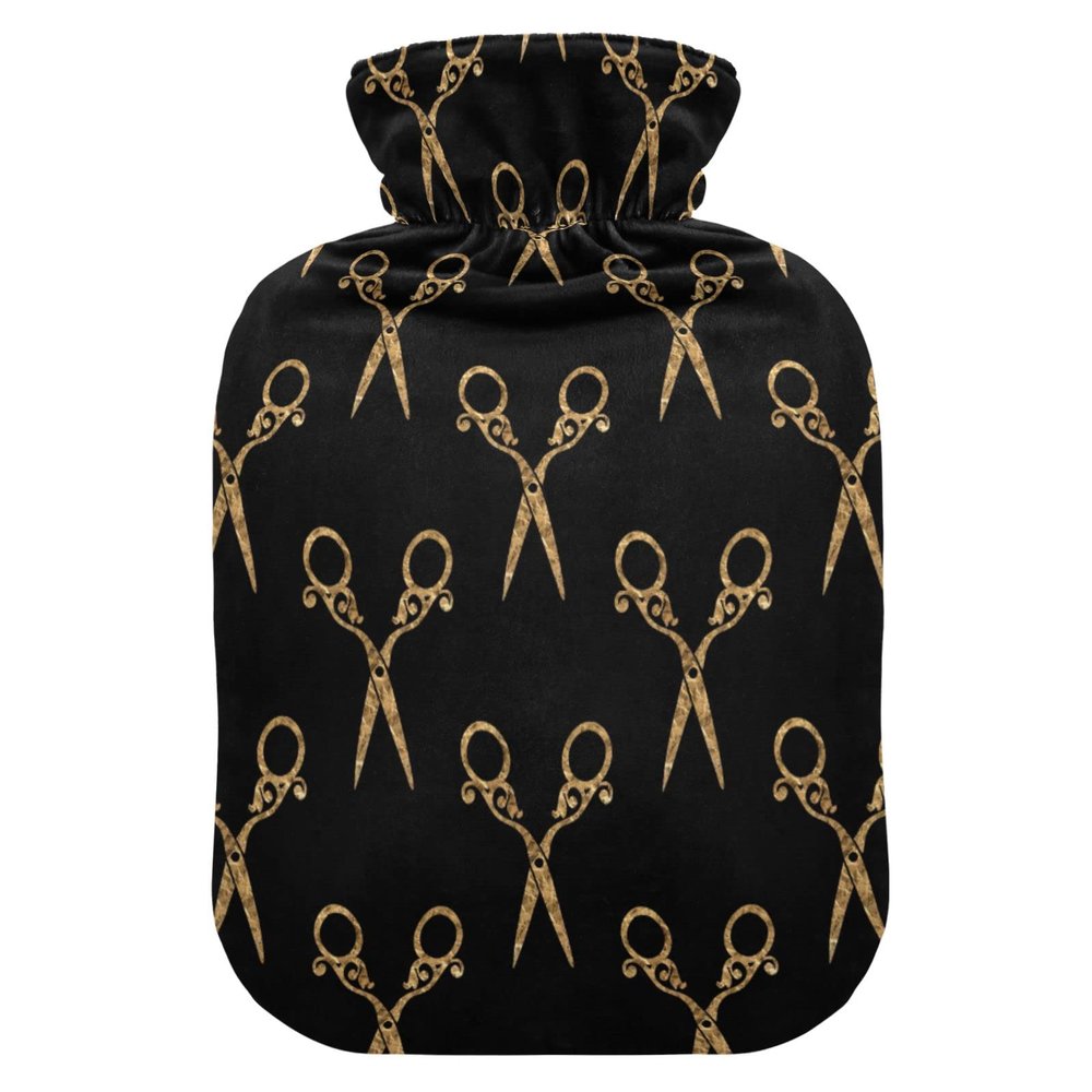 2 L Hot Water Bottle with Soft Velvet Cover