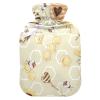 Hot Water Bottle with Soft Velvet Cover, Cute Gnome and Bee Design, 2 L view 1