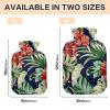 Hot Water Bottle with Soft Velvet Cover, Tropical Flowers, 1 L view 3