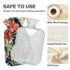 Hot Water Bottle with Soft Velvet Cover, Tropical Flowers, 1 L view 4