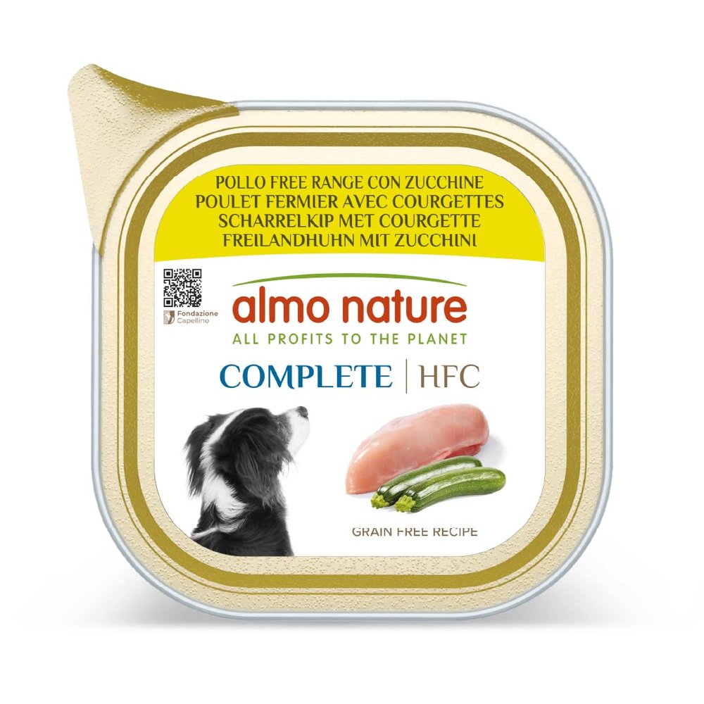 Almo Nature HFC Complete Wet Food for Adult Dogs - Free Range Chicken with Zucchini