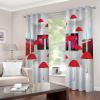 Blackout Thermal Curtain for Children's Room, Boy or Girl, Red Umbrella Space Expansion Pattern, 264 x 214 cm view 2