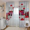 Blackout Thermal Curtain for Children's Room, Boy or Girl, Red Umbrella Space Expansion Pattern, 264 x 214 cm view 3