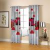 Blackout Thermal Curtain for Children's Room, Boy or Girl, Red Umbrella Space Expansion Pattern, 264 x 214 cm view 4