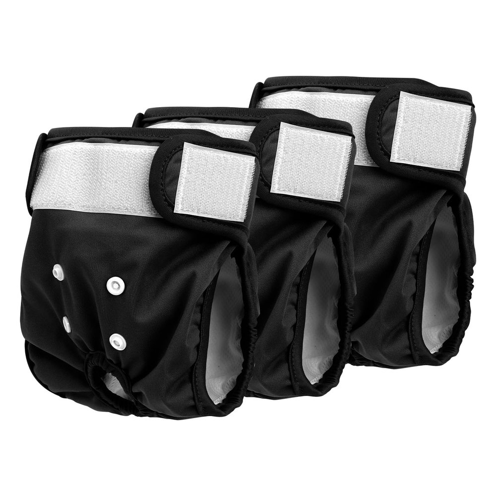 SlowTon Dog Diapers for Female Dogs, 3-Pack, Washable, Leakproof, Soft, Highly Absorbent Heat Pants with Adjustable Snaps