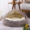 SEDOXX Donut Cave Cat Bed, Round Plush Pet Bed, 50 cm view 1