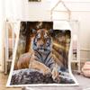 3D Tiger Sherpa Blanket, 130 x 150 cm, Woodland Animals view 1