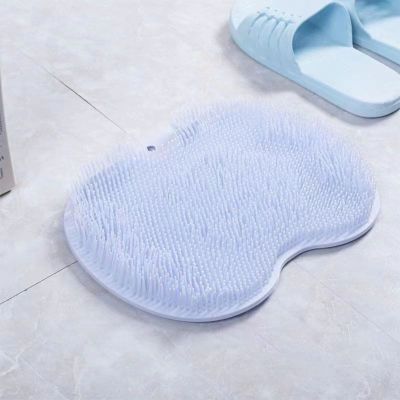 BestAlice XL Silicone Shower Foot Scrubber Mat with Suction Cups, No Bending Required (Blue)